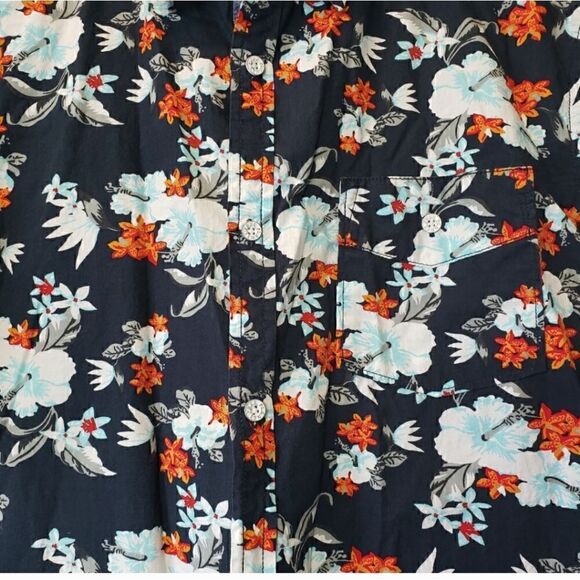 FREE PLANET Hawaiian Button-down Shirt Large - Picture 2 of 5